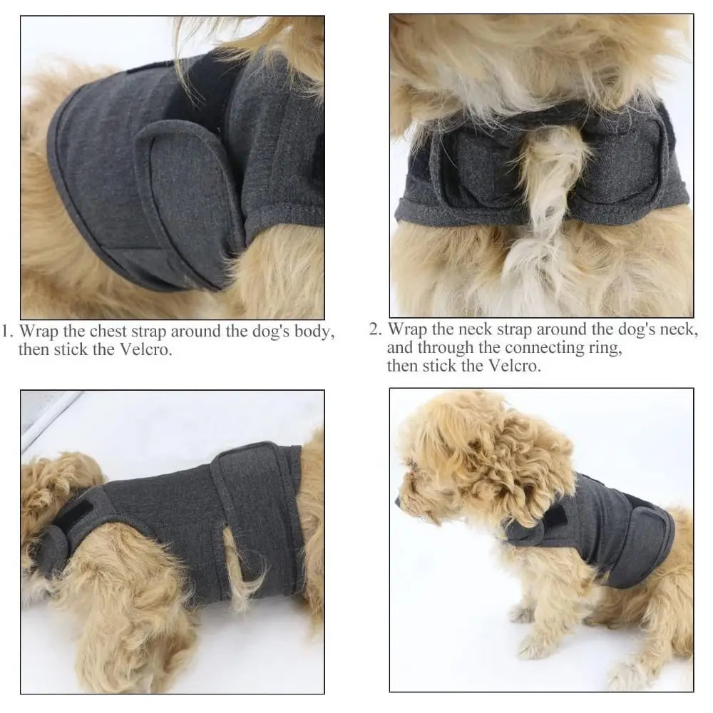 Breathable Dog Anxiety Jacket Soft Comfortable Anti Anxiety Pet Coat Adjustable Warm Dog Calming Wrap Clothes Outdoor