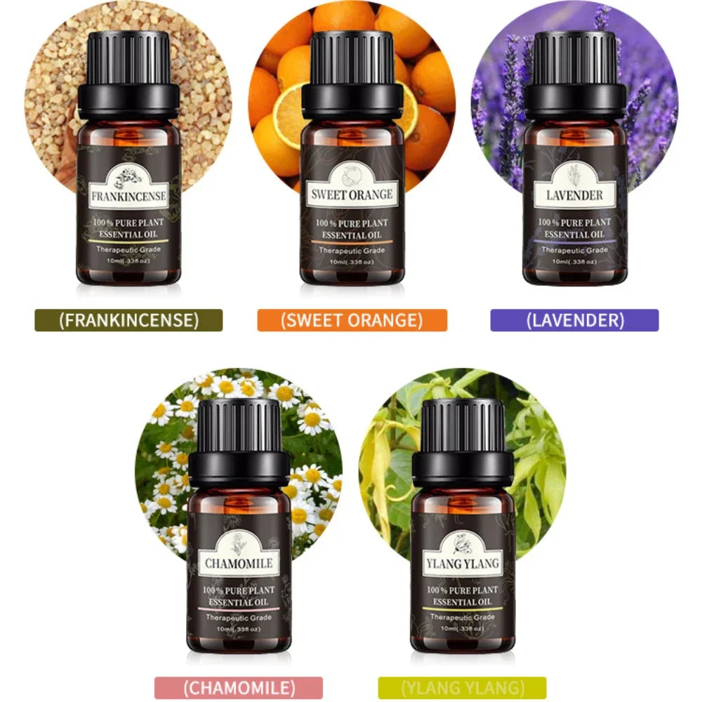 High Quality 100% Pure 10ml Lavender Oil Aromatherapy Essential Oils For Diffuser Relaxation Calming Lavender Rose Lemon Oil