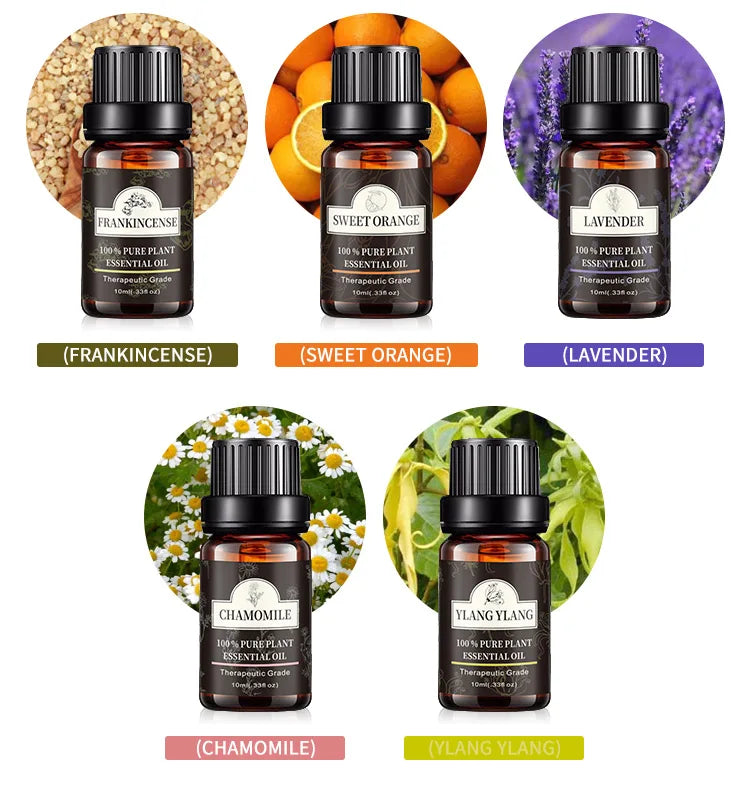 High Quality 100% Pure 10ml Lavender Oil Aromatherapy Essential Oils For Diffuser Relaxation Calming Lavender Rose Lemon Oil