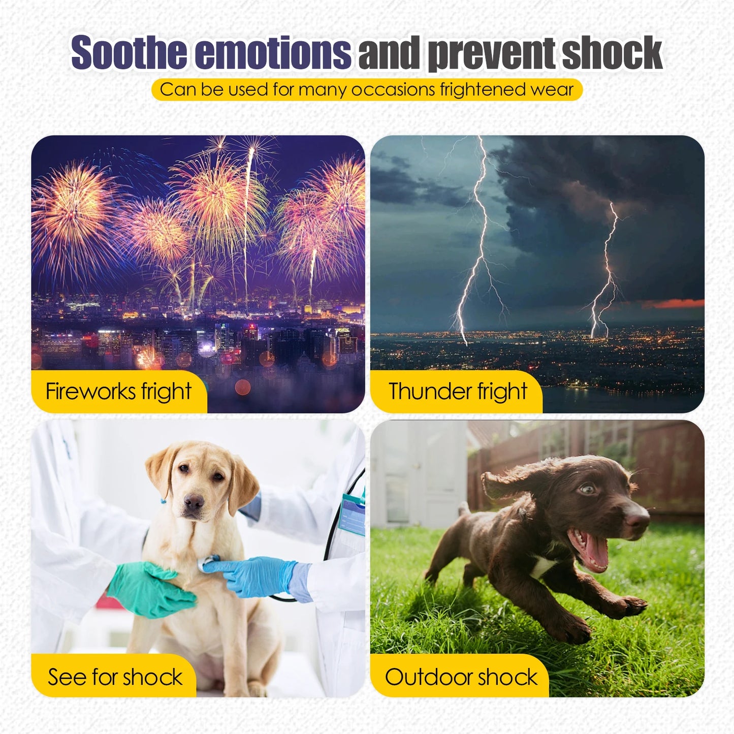 Dog Anxiety Vest and Coat-Keep Pet Calm, Dog Jacket for Thunder, Fireworks, Anti Anxiety Vest for Dogs and Cat Body and Ear
