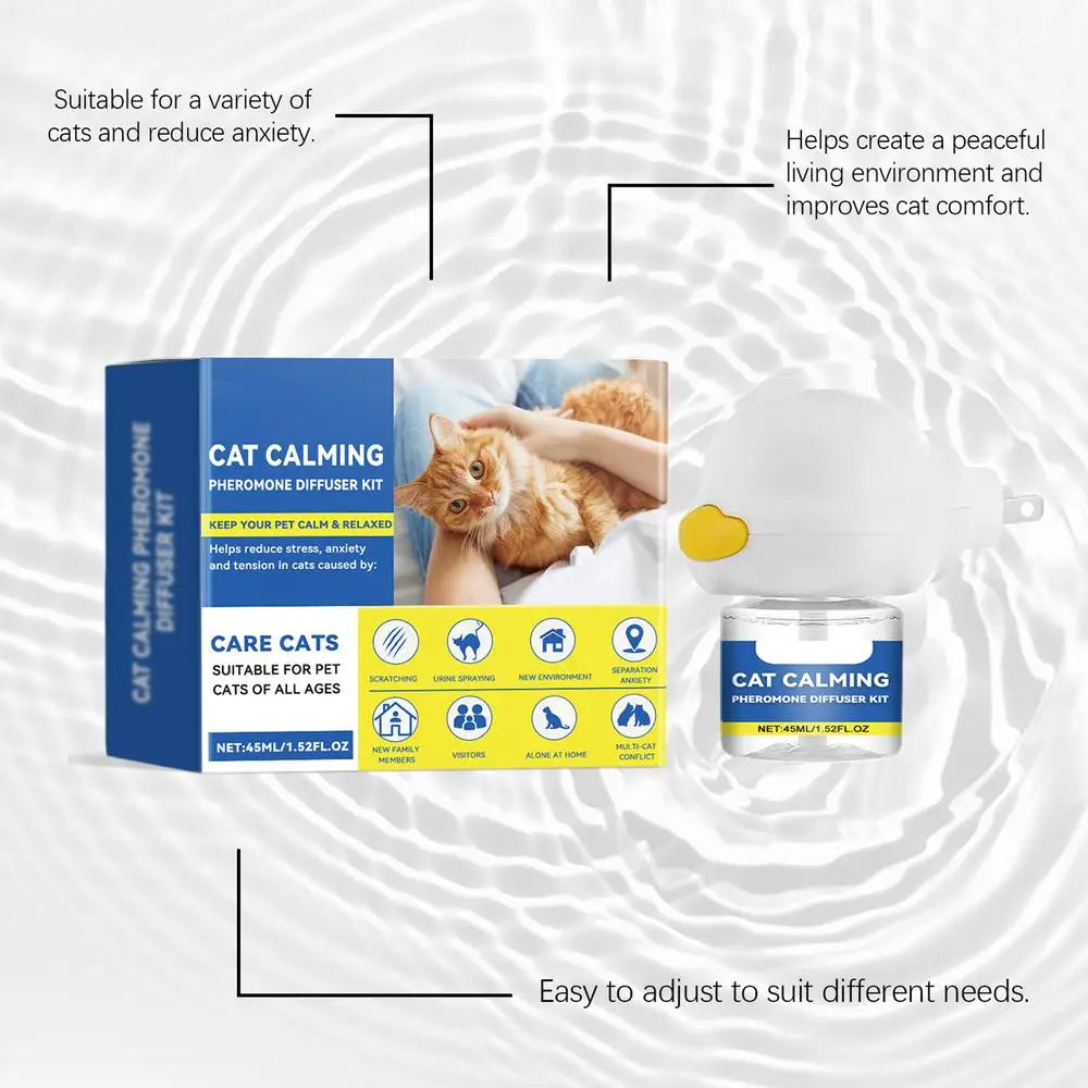 Cat Calming Diffuser 45ml Refill Calming Diffuser Natural Pheromone Diffuser Calm Relaxing Pets Pheromone Plug-in Relaxants Long