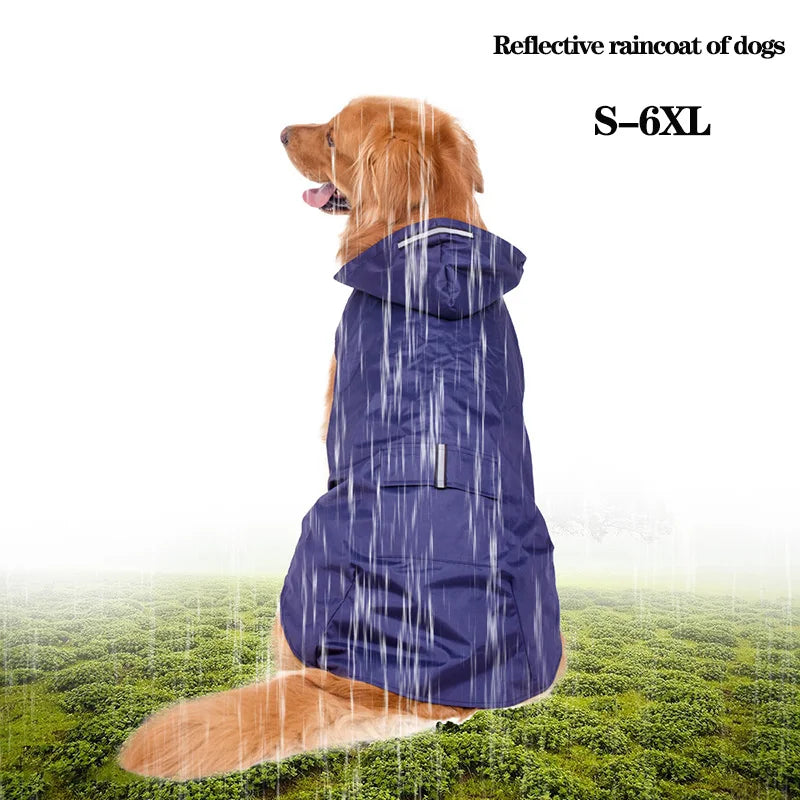 Dog Raincoat Small Large Dogs Waterproof Pet Clothes Reflective Dogs Rain Coats Hooded Jacket Raincoat Chihuahua Pet Supplies
