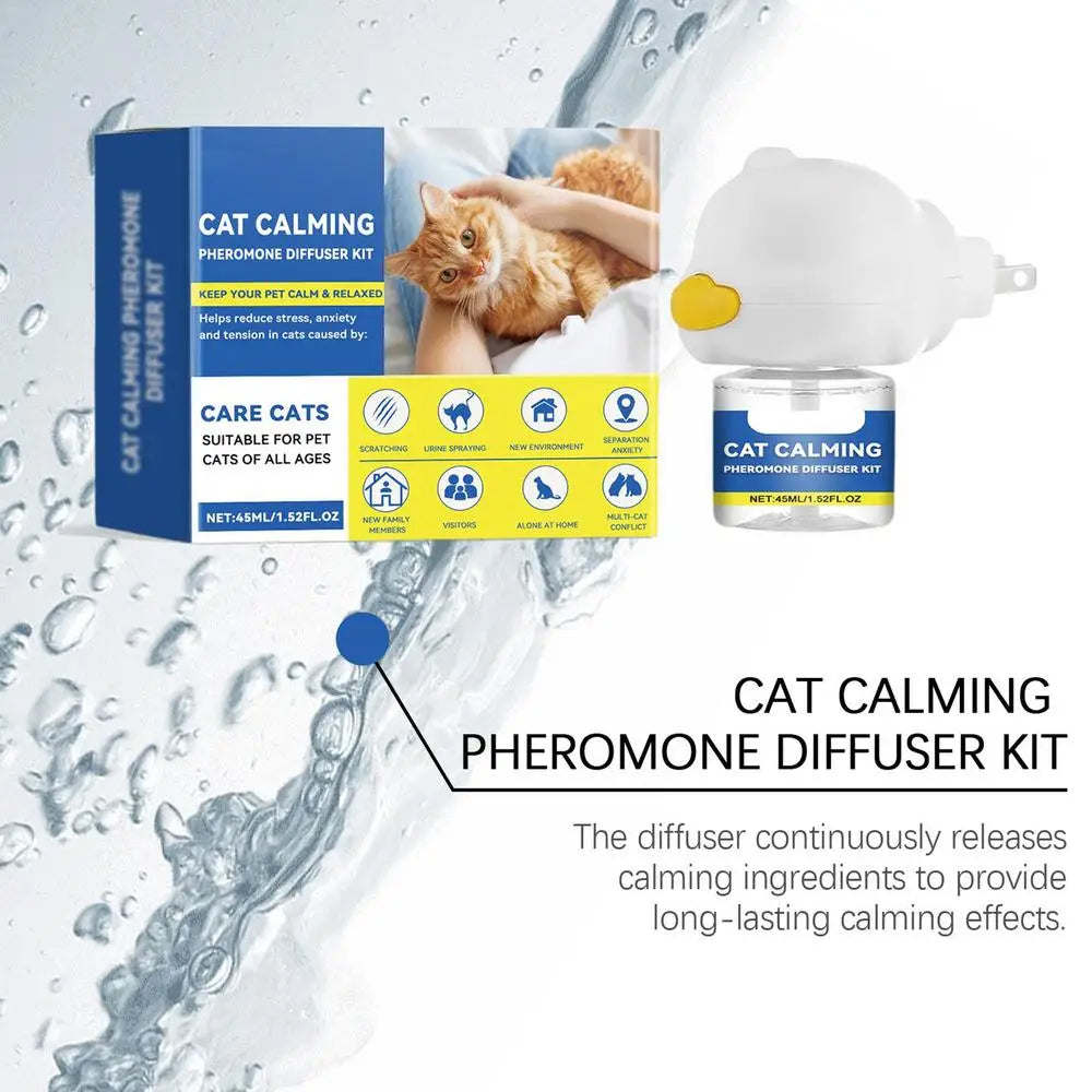 Cat Calming Diffuser 45ml Refill Calming Diffuser Natural Pheromone Diffuser Calm Relaxing Pets Pheromone Plug-in Relaxants Long