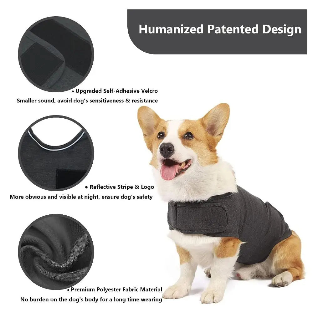 Breathable Dog Anxiety Jacket Soft Comfortable Anti Anxiety Pet Coat Adjustable Warm Dog Calming Wrap Clothes Outdoor