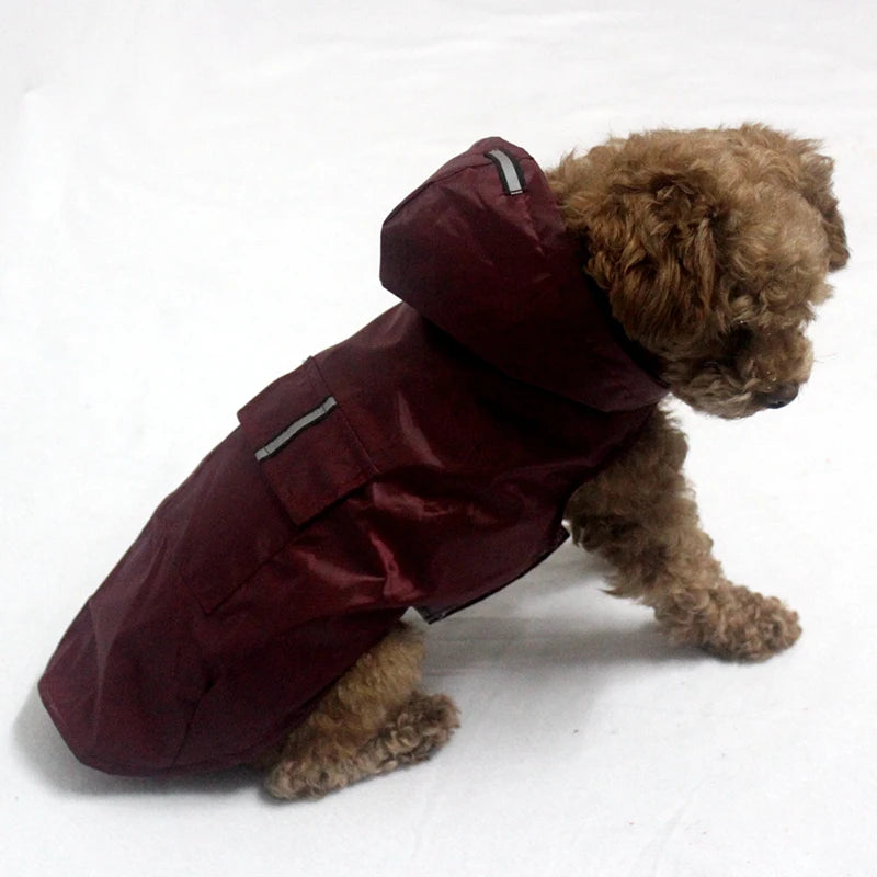 Dog Raincoat Small Large Dogs Waterproof Pet Clothes Reflective Dogs Rain Coats Hooded Jacket Raincoat Chihuahua Pet Supplies