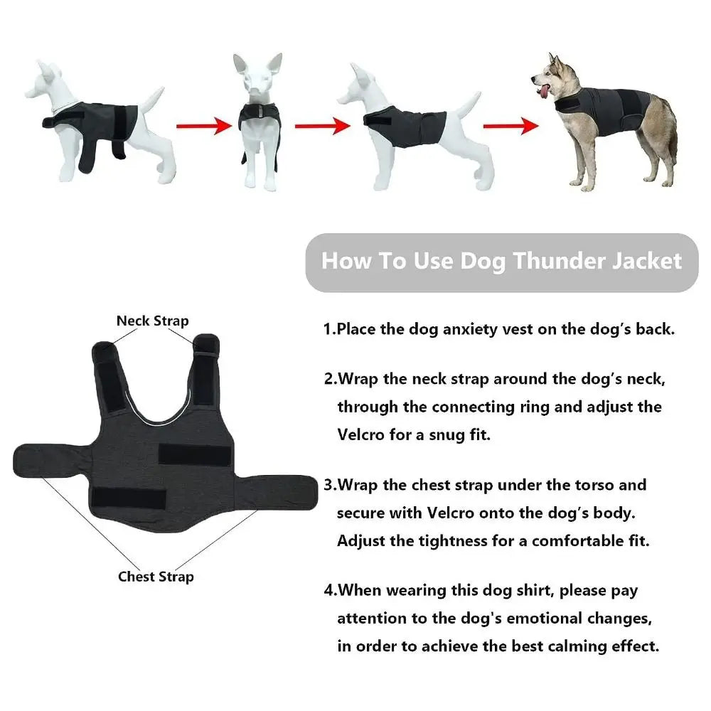 Breathable Dog Anxiety Jacket Soft Comfortable Anti Anxiety Pet Coat Adjustable Warm Dog Calming Wrap Clothes Outdoor